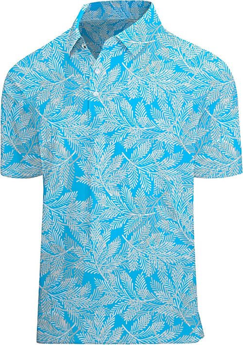 Golf Shirts for Men Printed Performance Moisture Wicking Short Sleeve Dry Fit Polo Shirts