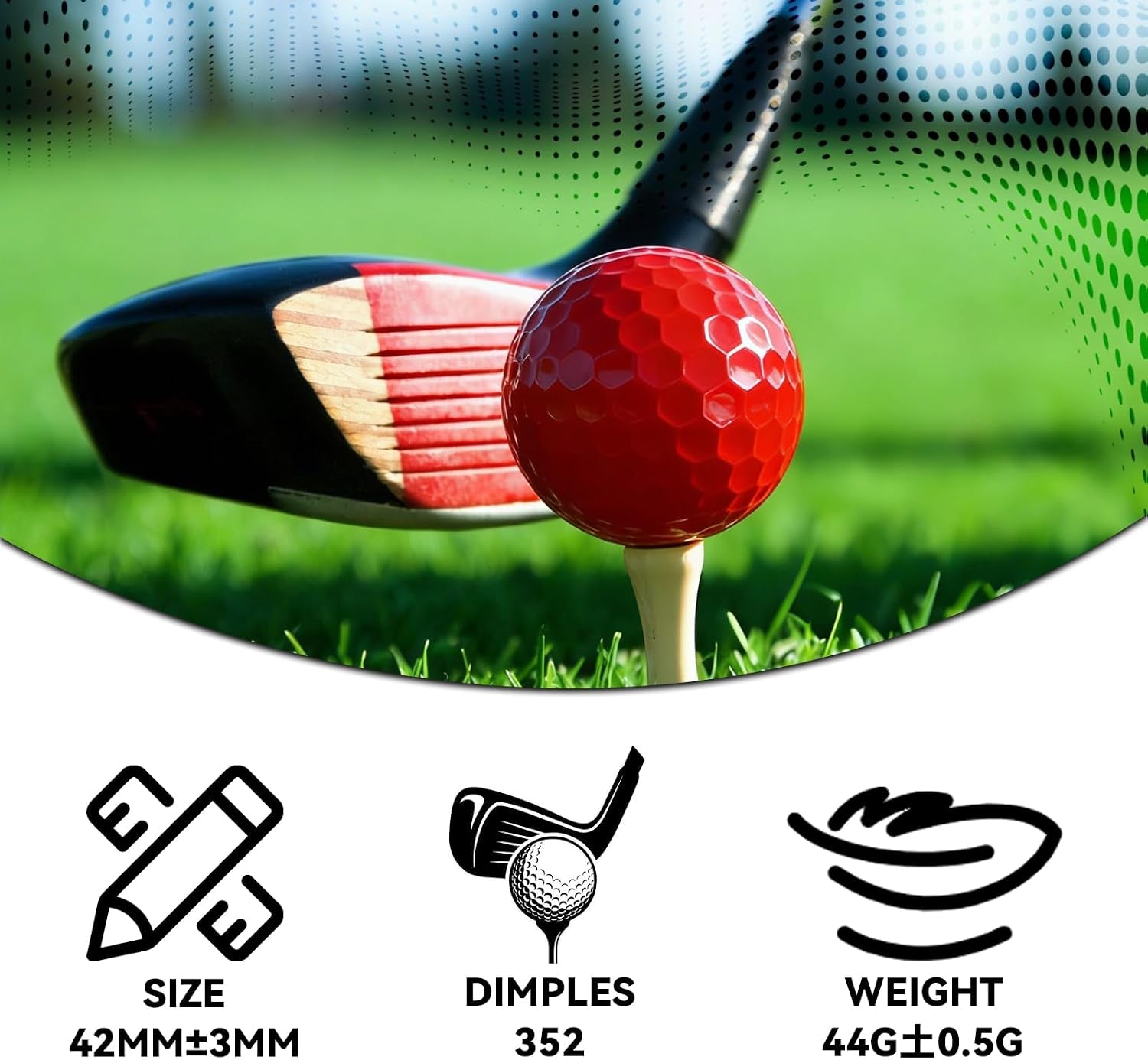 Blank Colored Golf Balls, No Logo No Markings, High Visibility Easy to Find, 2-Piece Distance Golf Balls for Practice Long Distance and High Launch Performance 3/6/12 Pcs