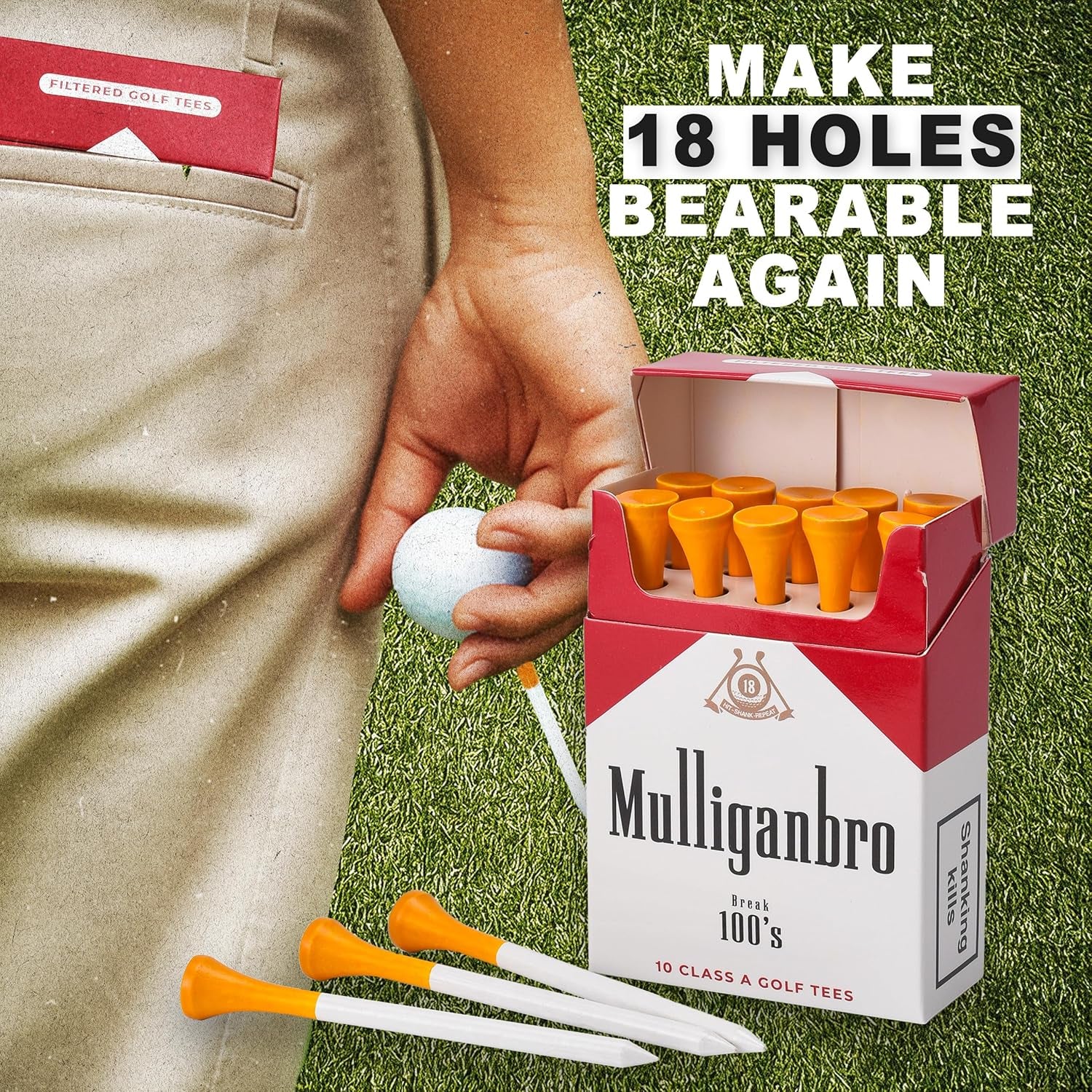 - Funny Golf Tees – Mulliganbro 10 Pack - Funny Golf Gift for Men - Parody Golf Accessories - Cool Novelty Tees for Golfers - Golf Gag Gift