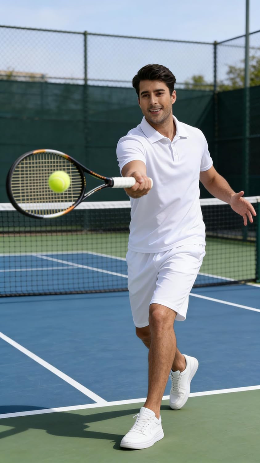 Men'S Performance Golf Polo Shirt Moisture Wicking Quick Dry Short Sleeve Polo Shirts for Men Casual Activewear