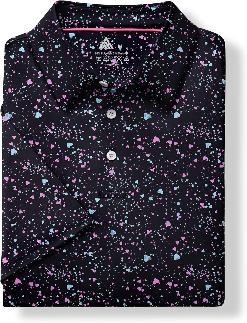 Mens Golf Shirt Short Sleeve Moisture Wicking Performance Daily Casual Print Patterns Collared Golf Polo Shirts for Men