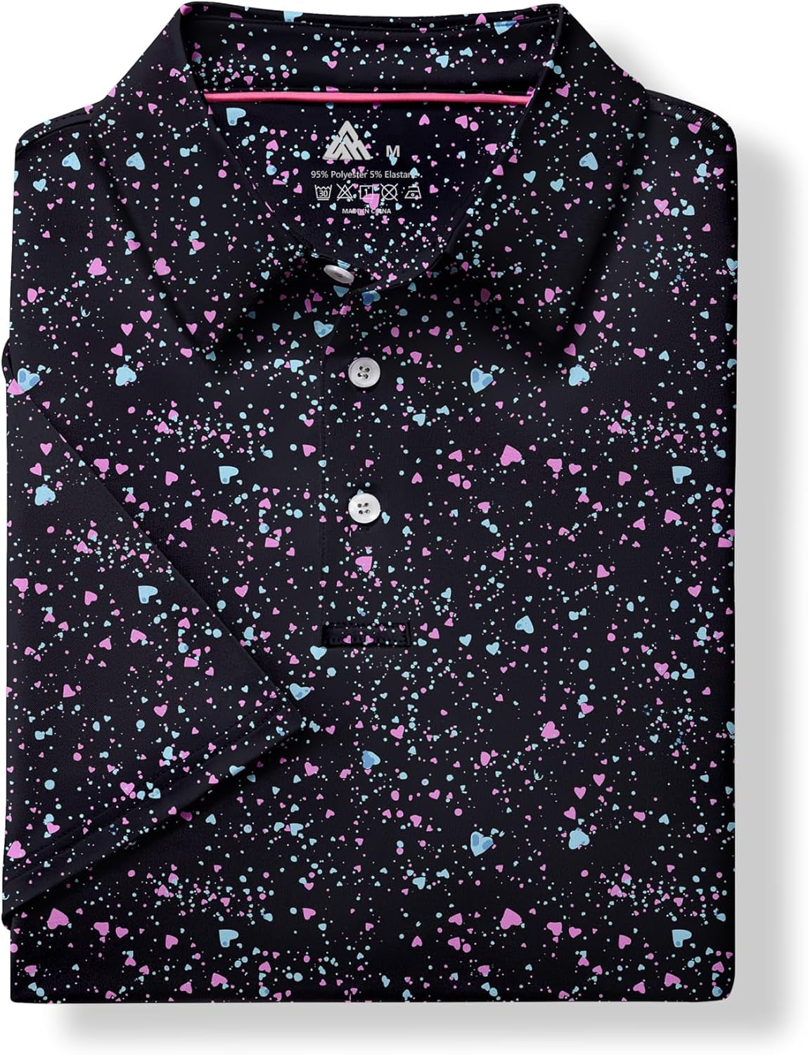 Mens Golf Shirt Short Sleeve Moisture Wicking Performance Daily Casual Print Patterns Collared Golf Polo Shirts for Men