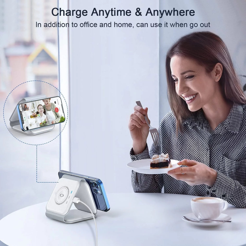 3-In-1 Wireless Charger, Magnetic Foldable Design Charging Station Compatible with Multiple Devices Including Iphone 17/16/15/14/13 Series, Airpods 4/3/Pro, and Iwatch