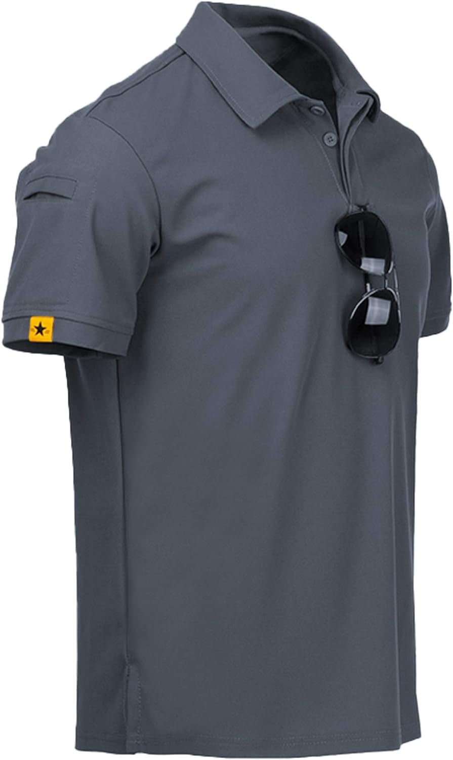 Mens Polo Shirt Short Sleeve Sports Tactical T-Shirt Athletic Golf Polos Daily Casual Stylish Collared Shirts for Men