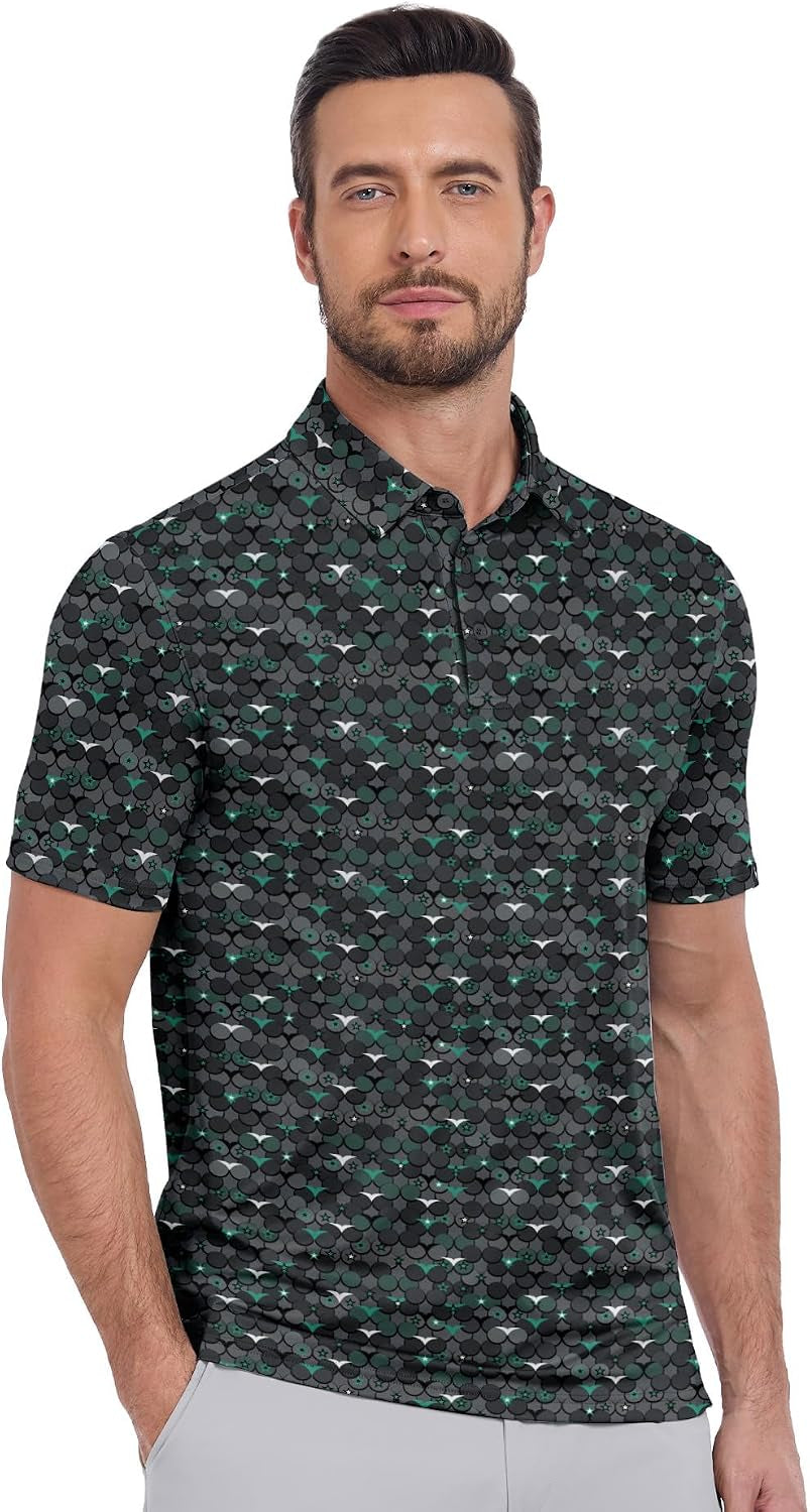 Men'S Moisture Wicking Performance Collared Short Sleeve Golf Shirt