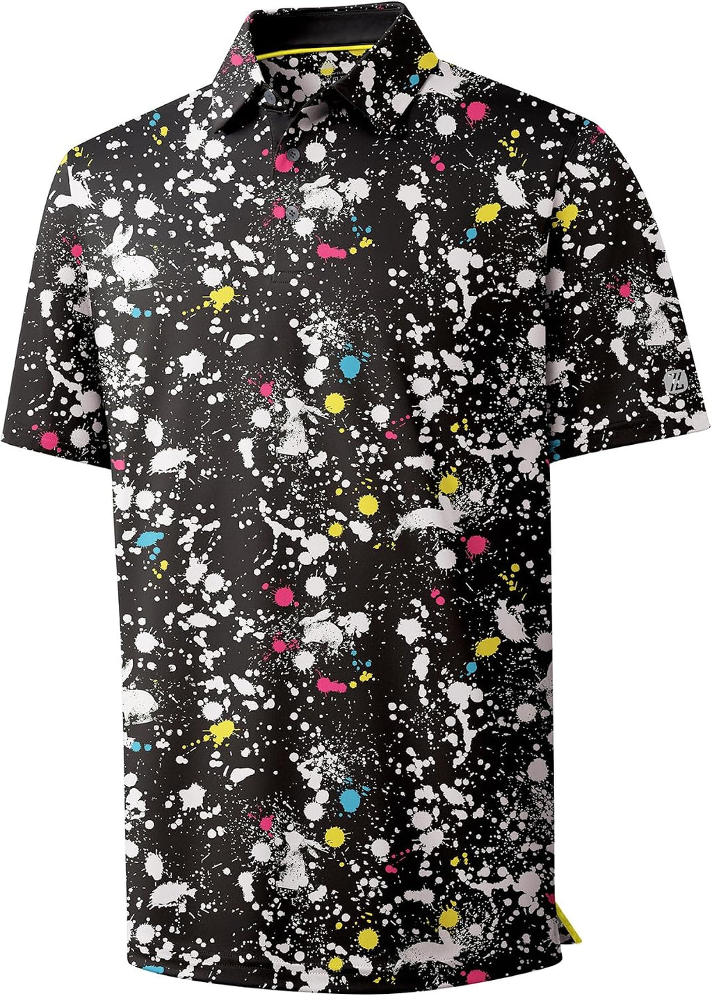 Men'S Golf Polo Shirt Short Sleeve Performance Moisture Wicking Collared Print Shirt for Golf and Casual Wear