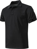 Men'S Quick-Dry Active Polo Shirts Short Sleeve Performance for Golf Tennis Daily Casual Collared T-Shirt