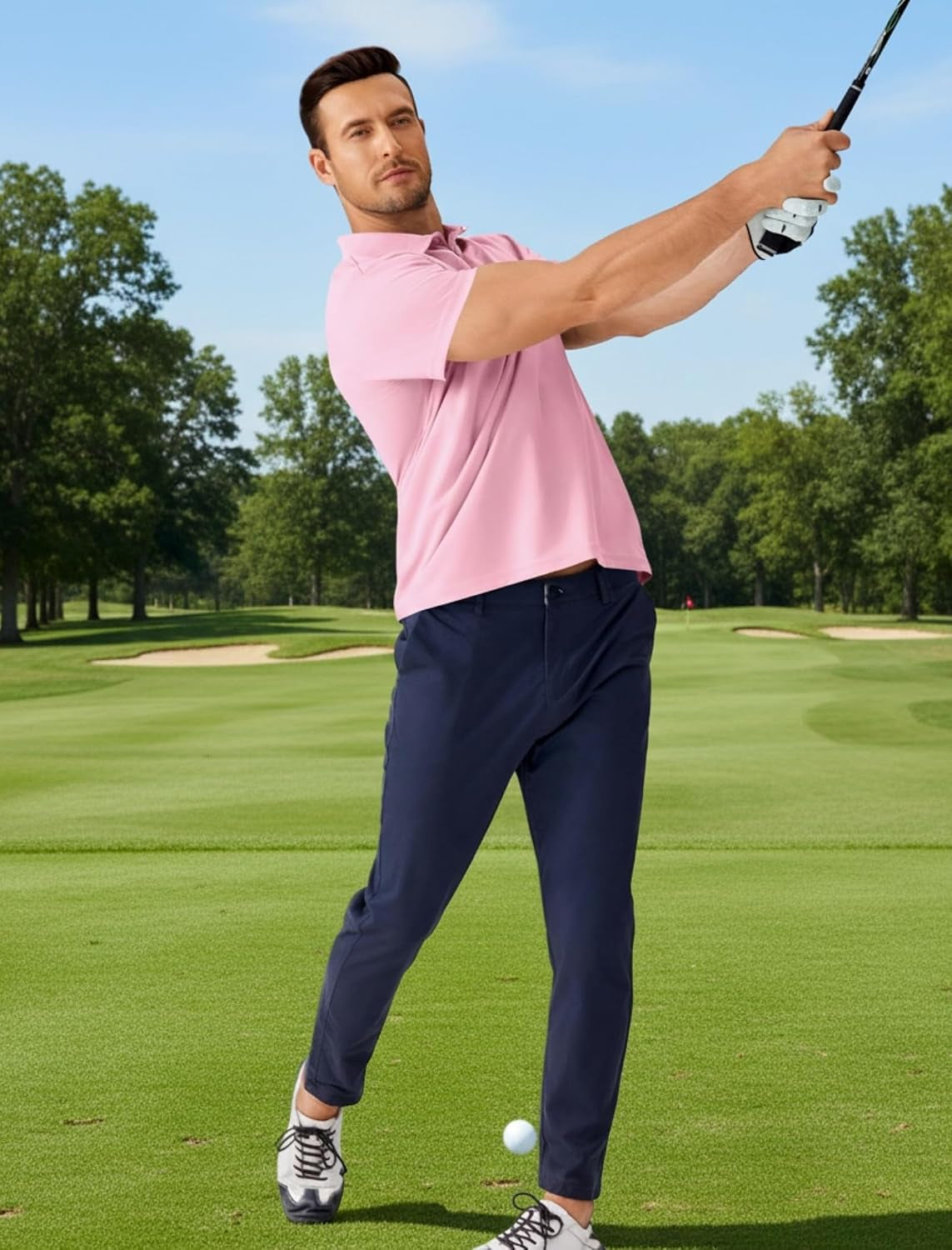 Polo Shirts for Men Short Sleeve Lightweight Quick Dry Golf T Shirt Moisture Wicking Casual Workout