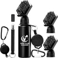 Golf Club Brush Cleaner with Golf Groove Sharpener Tool, 3 Replacement Brush Heads, 2 Retractable Clip，Golf Bag Golf Accessories for Men, Golf Gifts, Golf Ball Cleaner, Golf Cleaning Kit, Golf Stuff