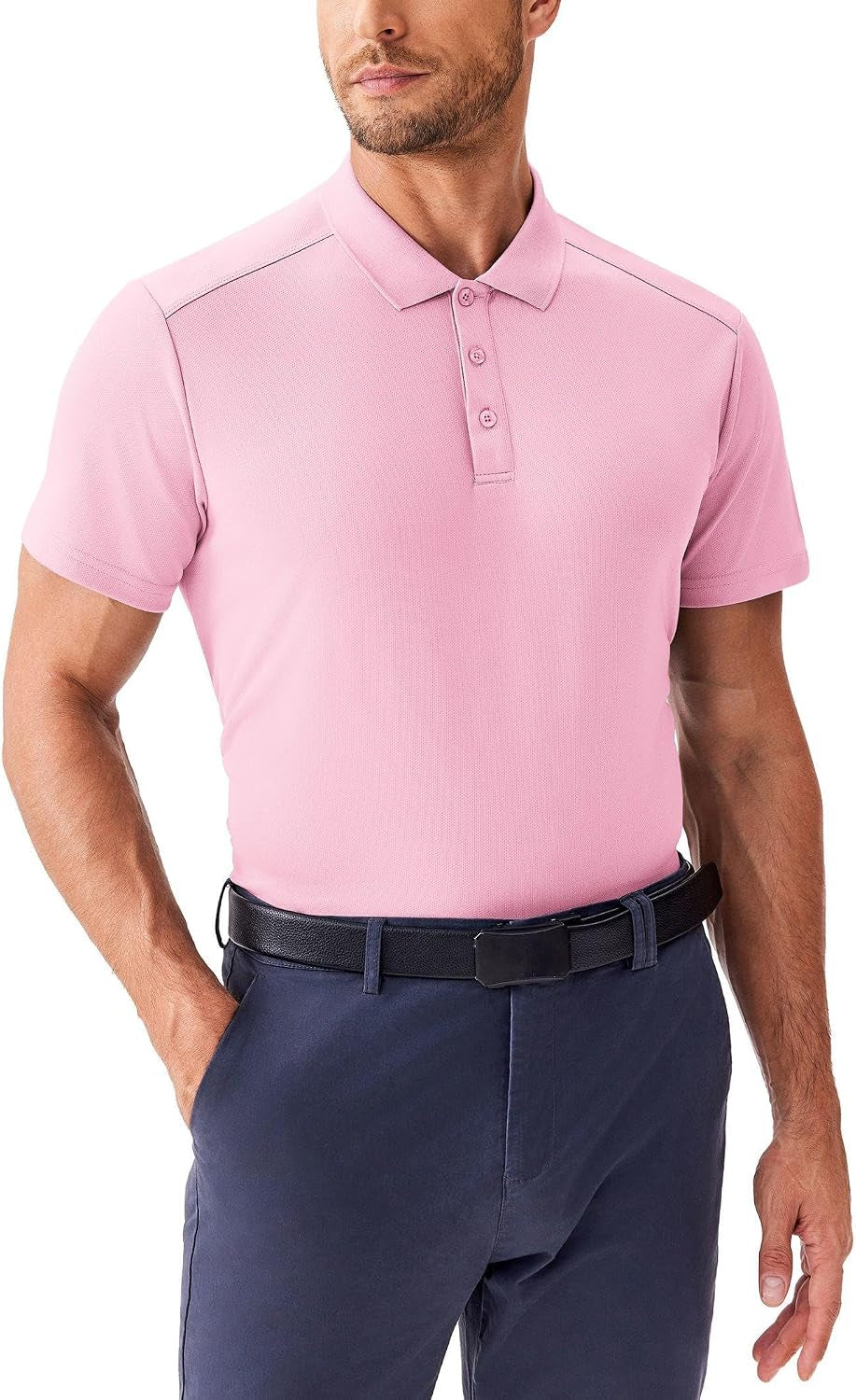 Men'S Golf Polo Shirts Moisture Wicking Quick Dry Performance Short Sleeve Collared Shirt Slim Fit Athletic Polos