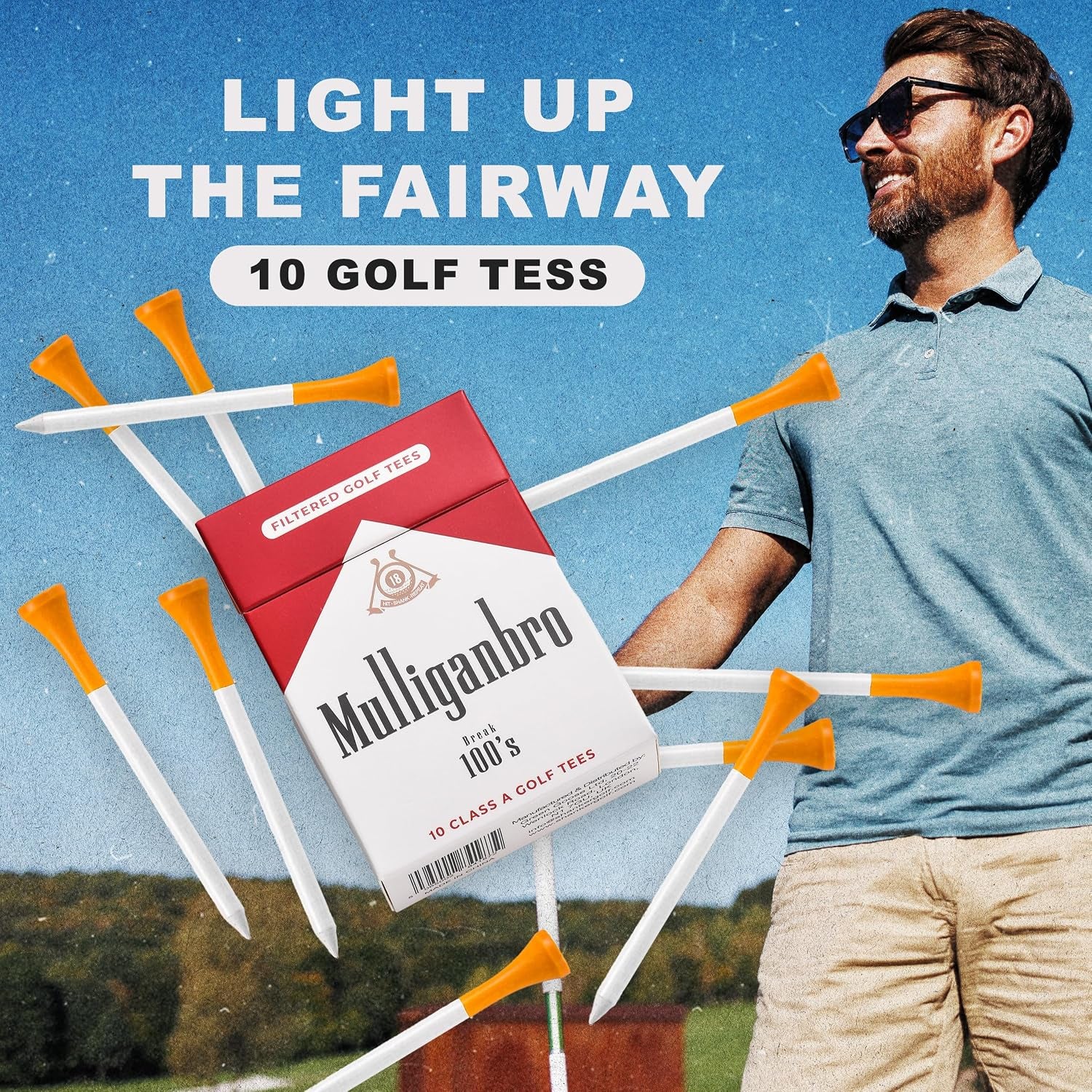 - Funny Golf Tees – Mulliganbro 10 Pack - Funny Golf Gift for Men - Parody Golf Accessories - Cool Novelty Tees for Golfers - Golf Gag Gift