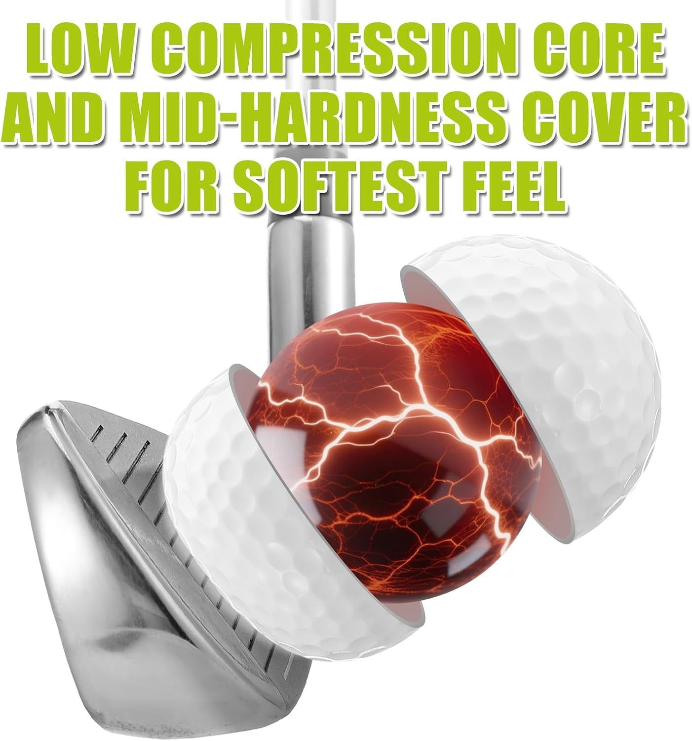 24 Pcs Duo Soft Golf Balls Senior Golf Balls Yellow Golf Balls Distance Golf Balls Super Soft Golf Balls Senior Colored Soft Golf Balls Yellow Golf Balls Low-Compression Supersoft Golf Ball