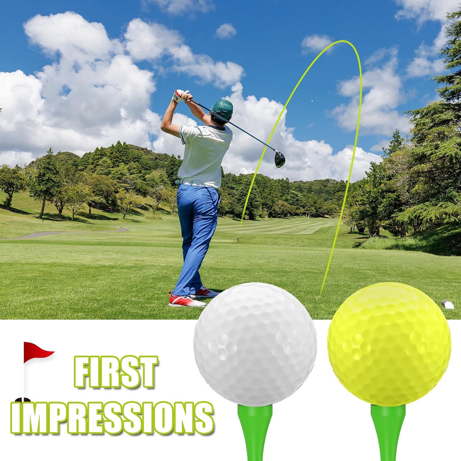 24 Pcs Duo Soft Golf Balls Senior Golf Balls Yellow Golf Balls Distance Golf Balls Super Soft Golf Balls Senior Colored Soft Golf Balls Yellow Golf Balls Low-Compression Supersoft Golf Ball