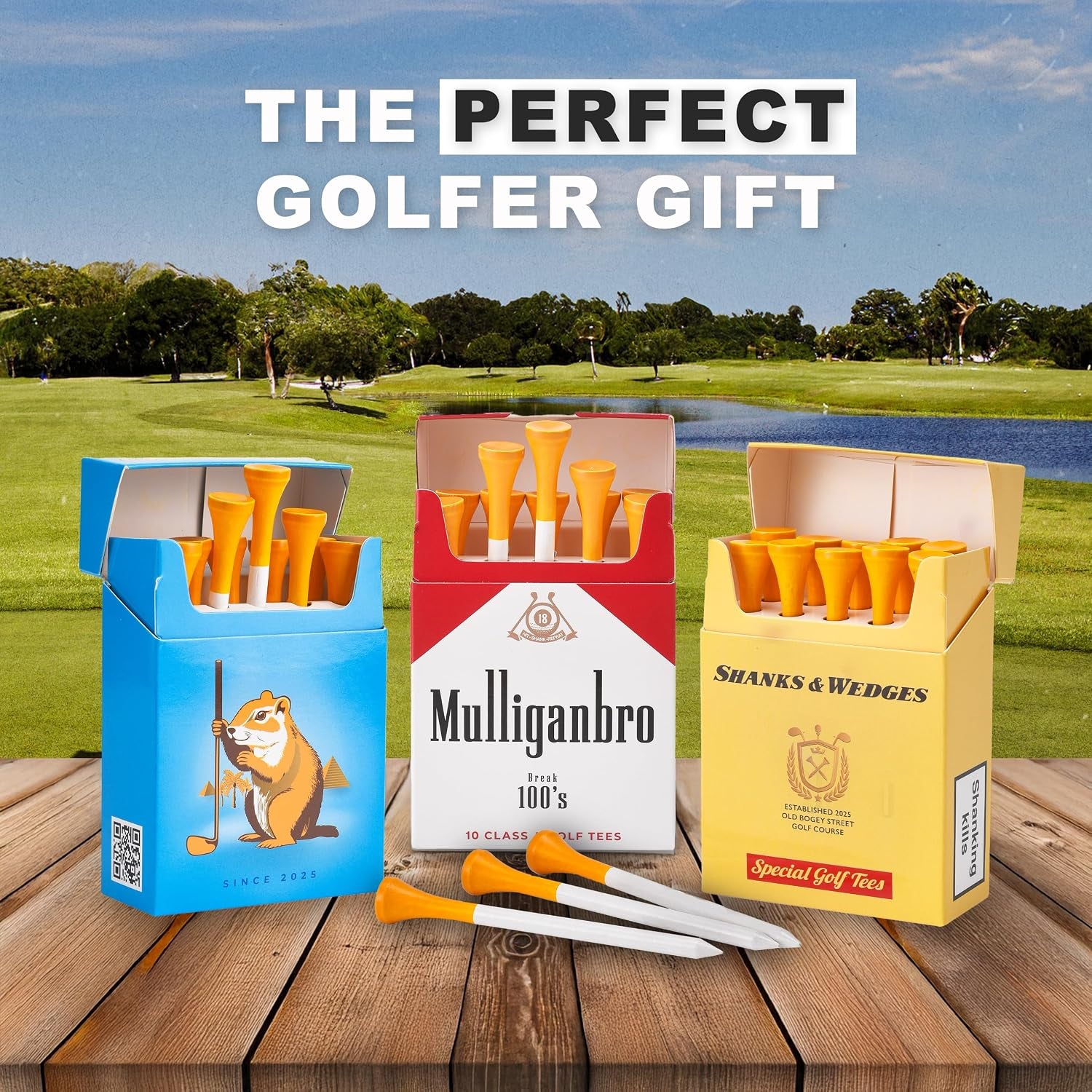 - Funny Golf Tees – Mulliganbro 10 Pack - Funny Golf Gift for Men - Parody Golf Accessories - Cool Novelty Tees for Golfers - Golf Gag Gift