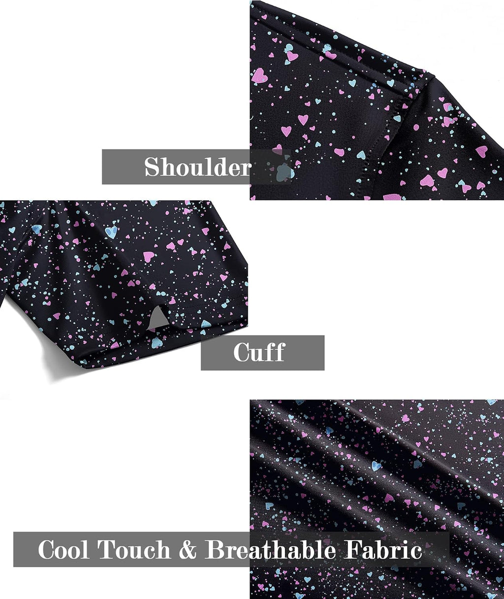 Mens Golf Shirt Short Sleeve Moisture Wicking Performance Daily Casual Print Patterns Collared Golf Polo Shirts for Men