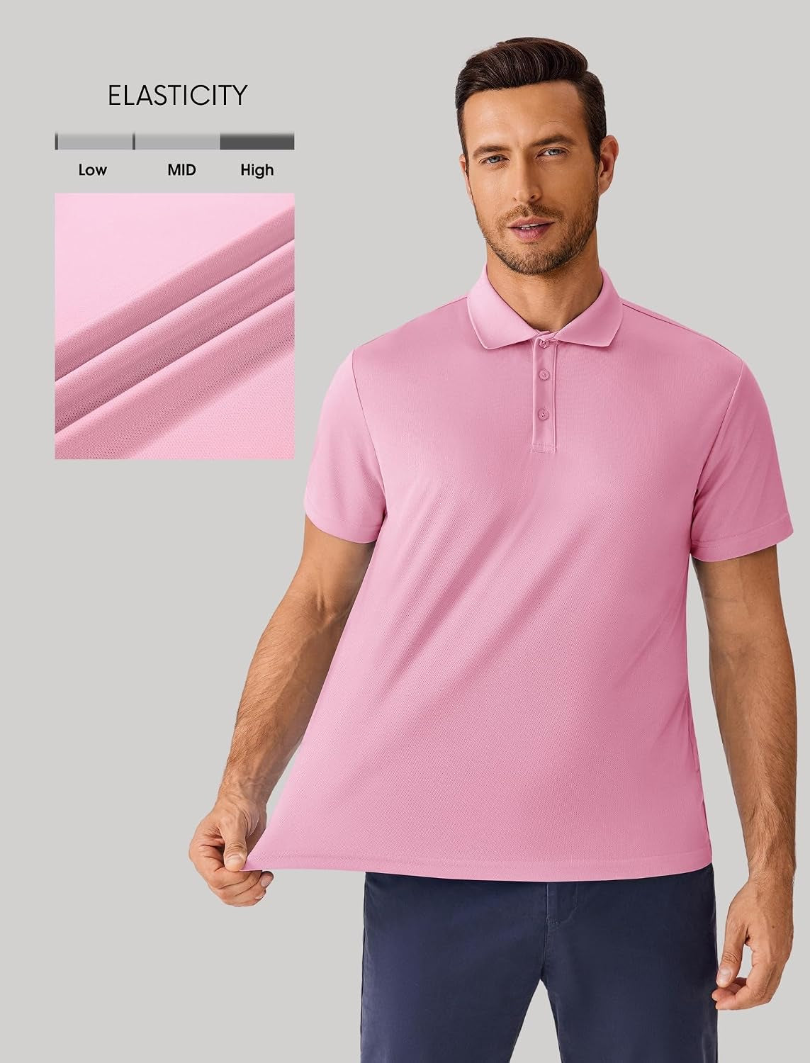 Polo Shirts for Men Short Sleeve Lightweight Quick Dry Golf T Shirt Moisture Wicking Casual Workout
